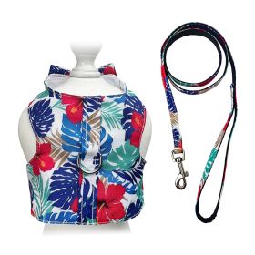 Hawaiian Harness Vest with Matching Leash (Color: Multi, size: XL)